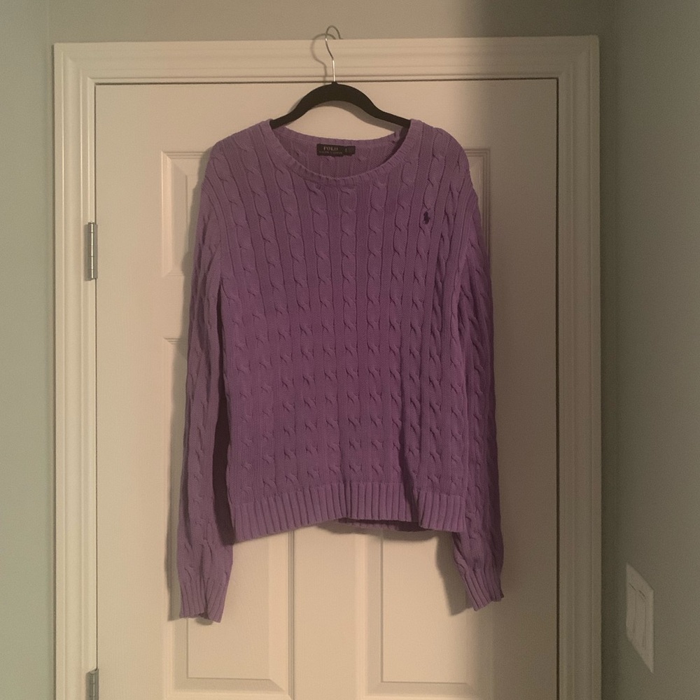 Purple Ralph Lauren Polo Chunky Knit Sweater